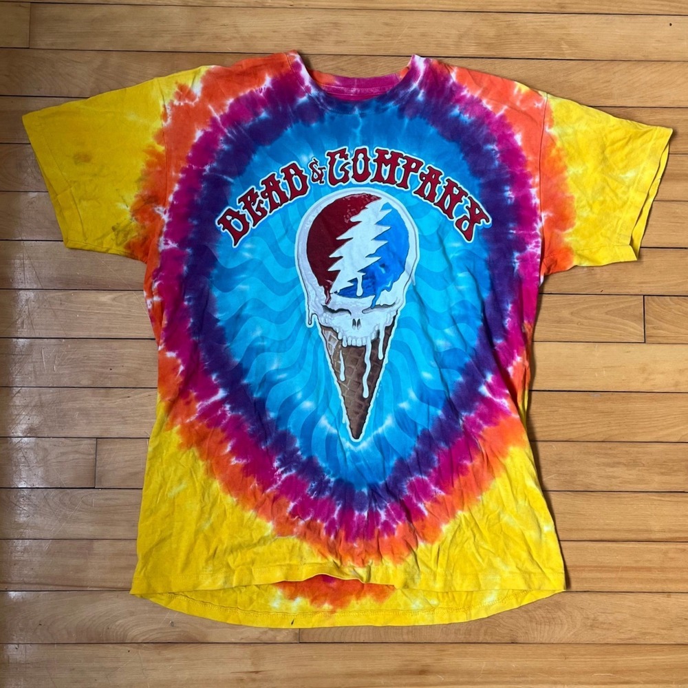 Dead & Company Liquid Blue Chicago Tour 2021 Tie Dye Shirt Mens Large Ice Cream